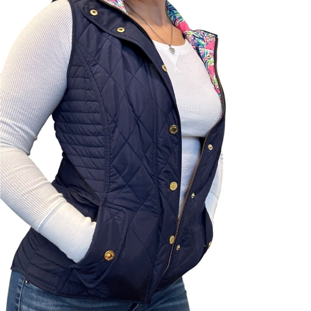 Lilly Pulitzer Quilted Vest - Palm Reader Blake size small - Picture 5 of 10